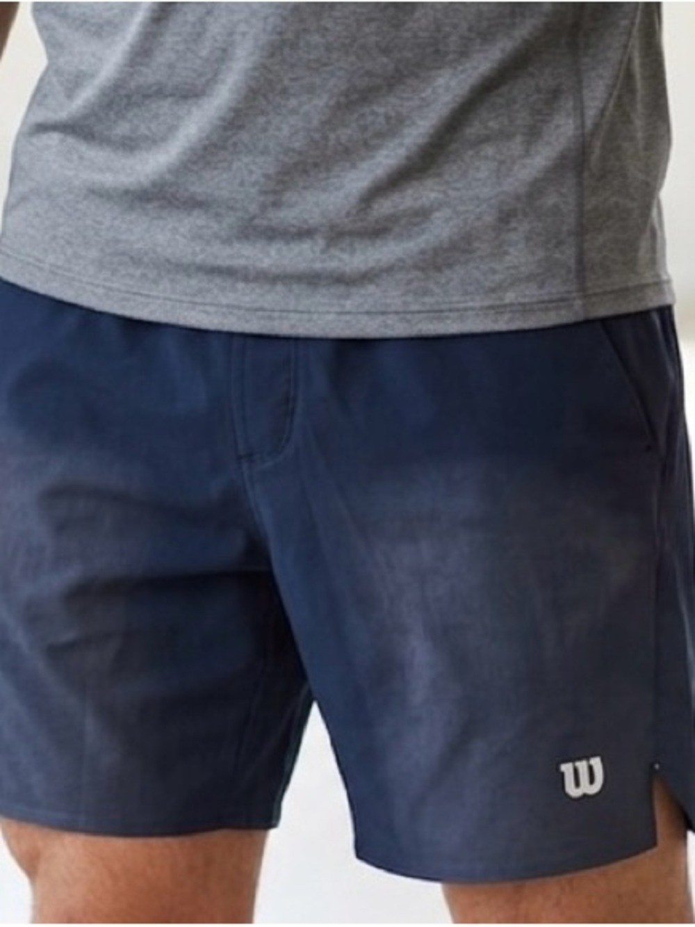Wilson Men's Navy Athletic Shorts with White Logo